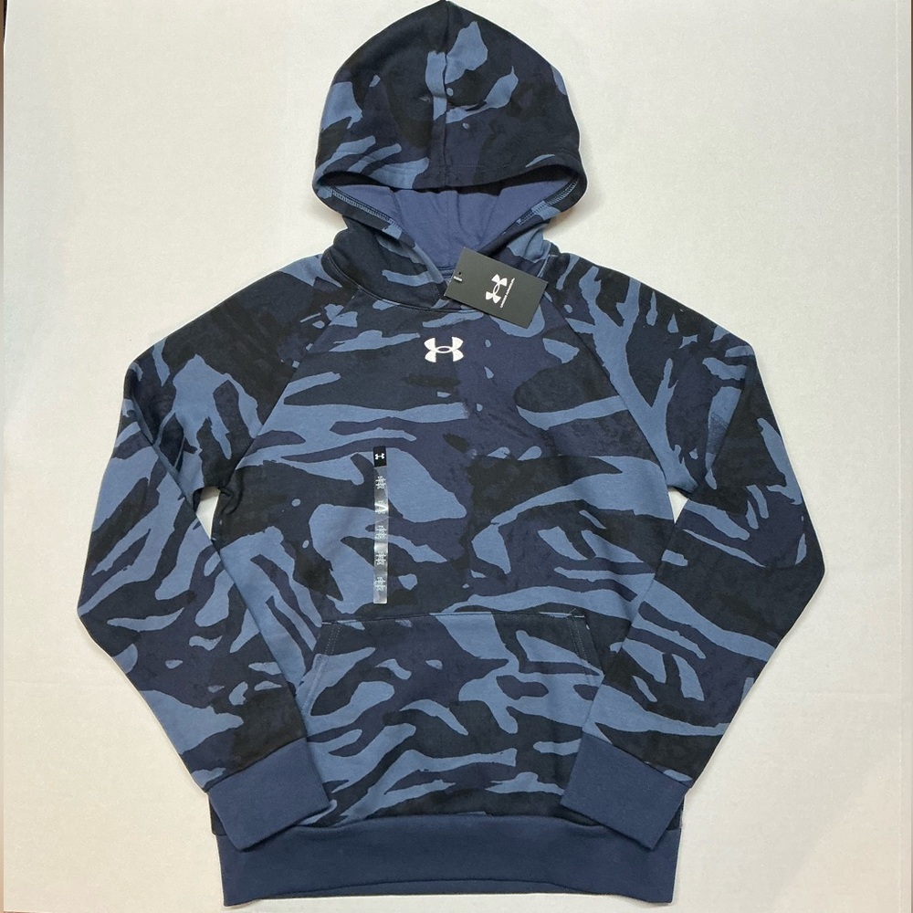 Under Armour Kids Rival Fleece Hoodie Blue Camo YL